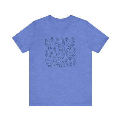 Chickens Floral T-Shirt | Garden T-Shirt- Unisex Fit