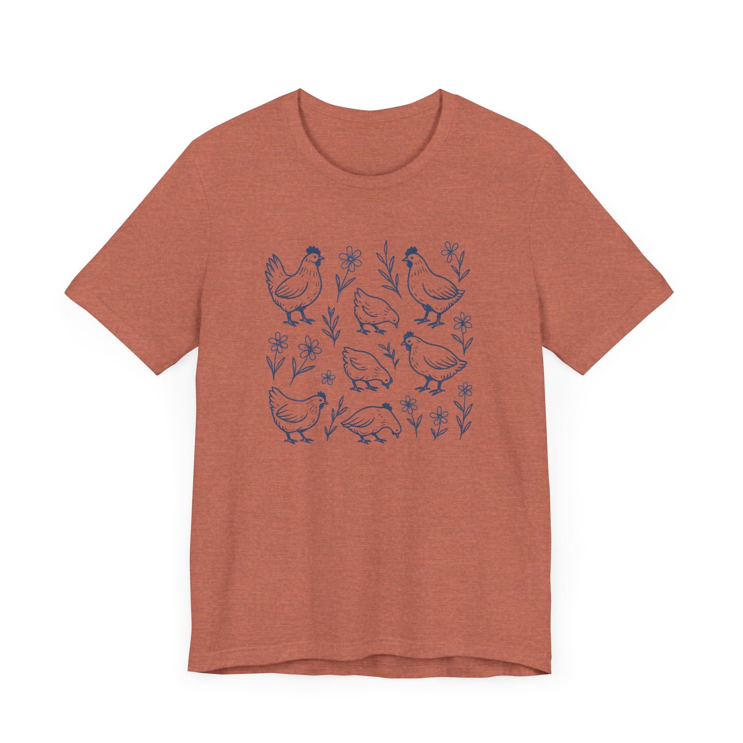 Chickens Floral T-Shirt | Garden T-Shirt- Unisex Fit