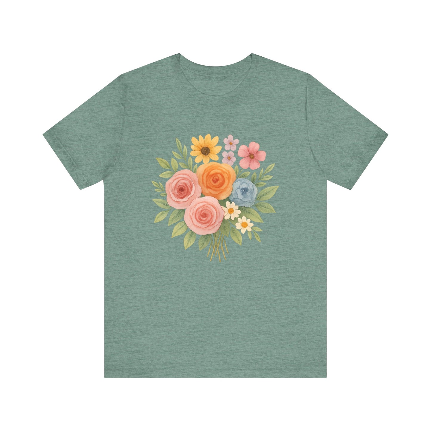 Watercolor Bouquet T-Shirt | Garden T-Shirt- Unisex Fit