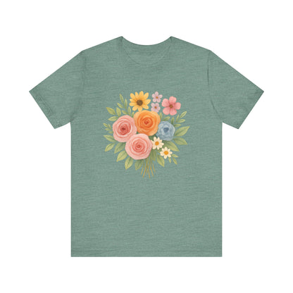Watercolor Bouquet T-Shirt | Garden T-Shirt- Unisex Fit