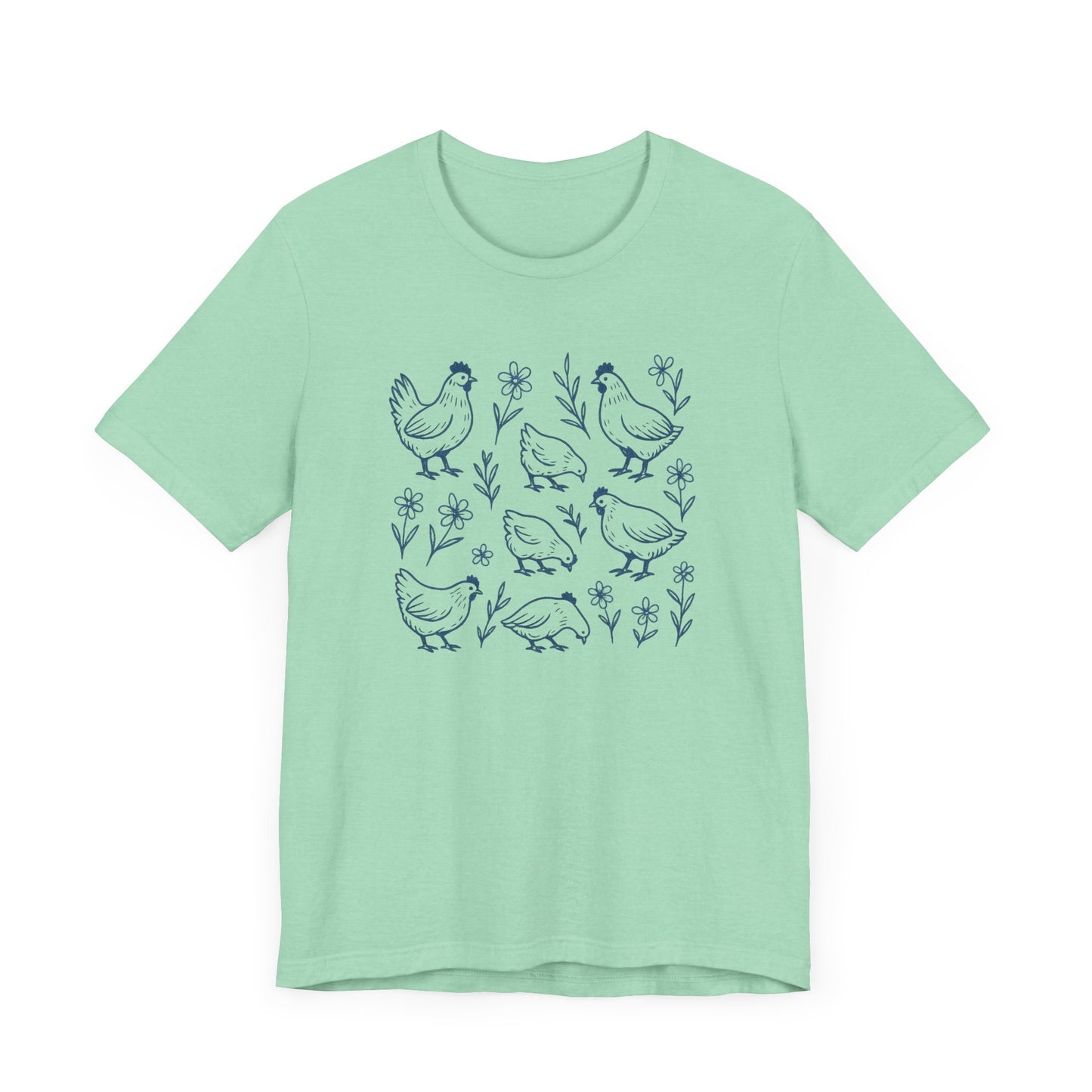 Chickens Floral T-Shirt | Garden T-Shirt- Unisex Fit
