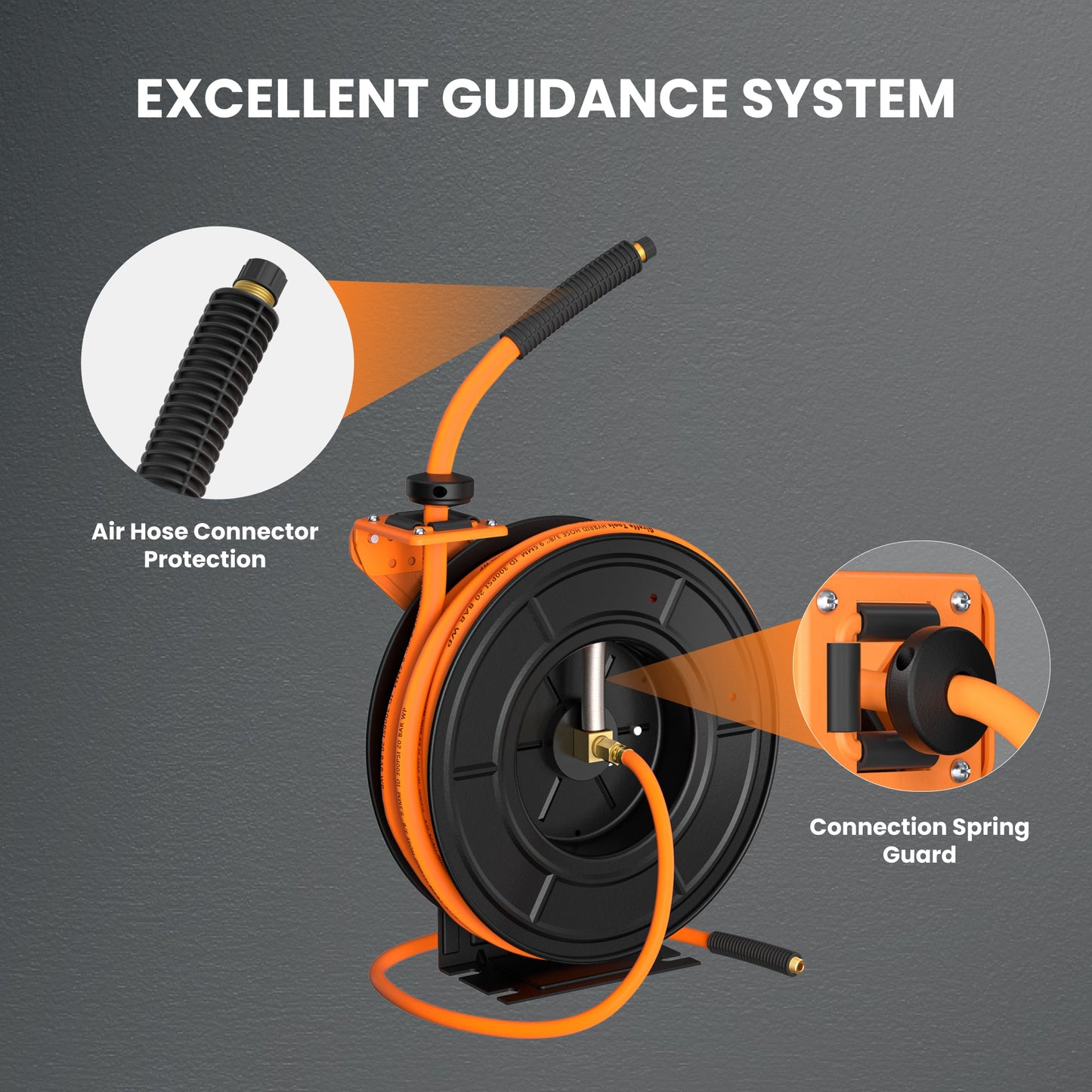 Retractable Air Hose Reel-Alloy Steel Reel-3/8in