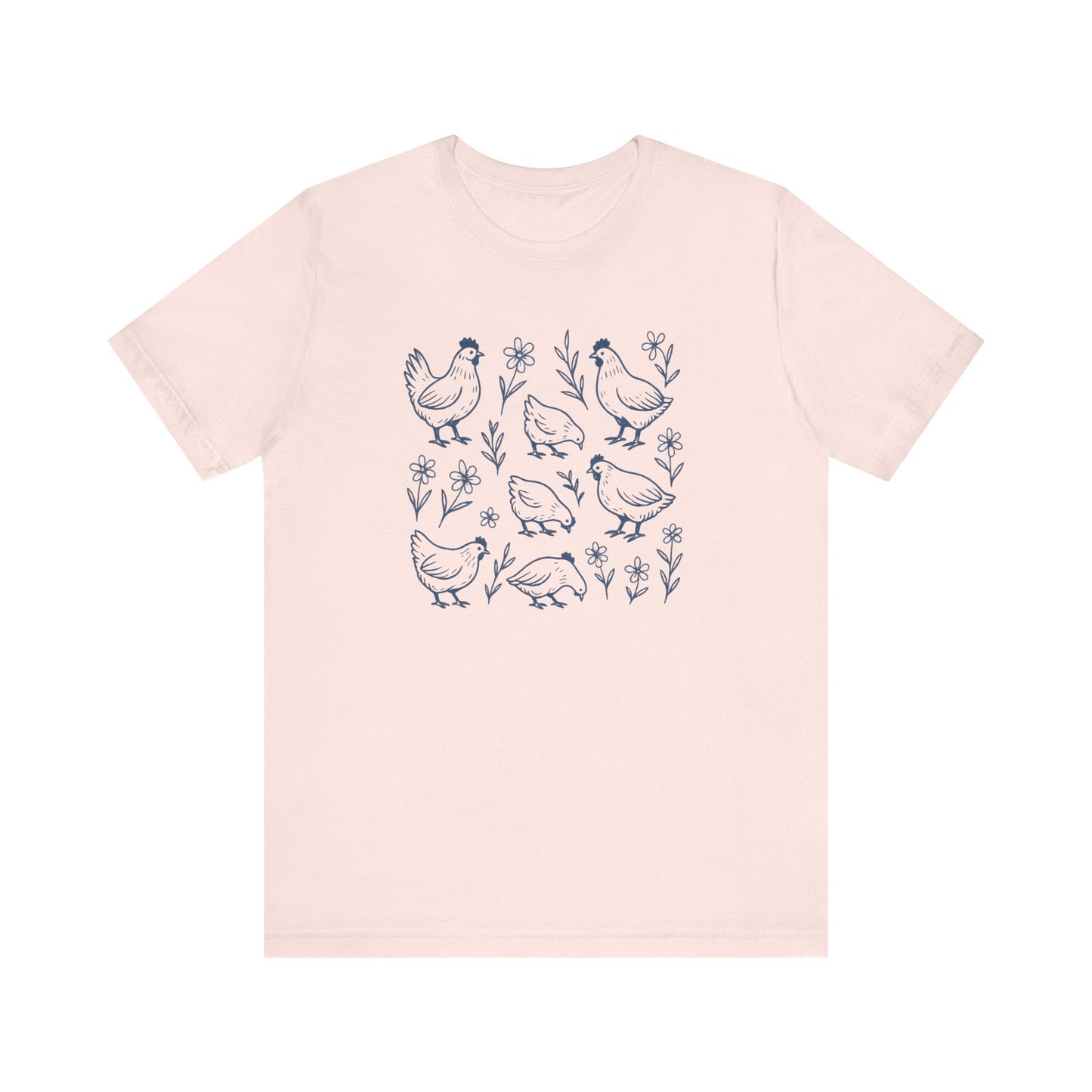Chickens Floral T-Shirt | Garden T-Shirt- Unisex Fit