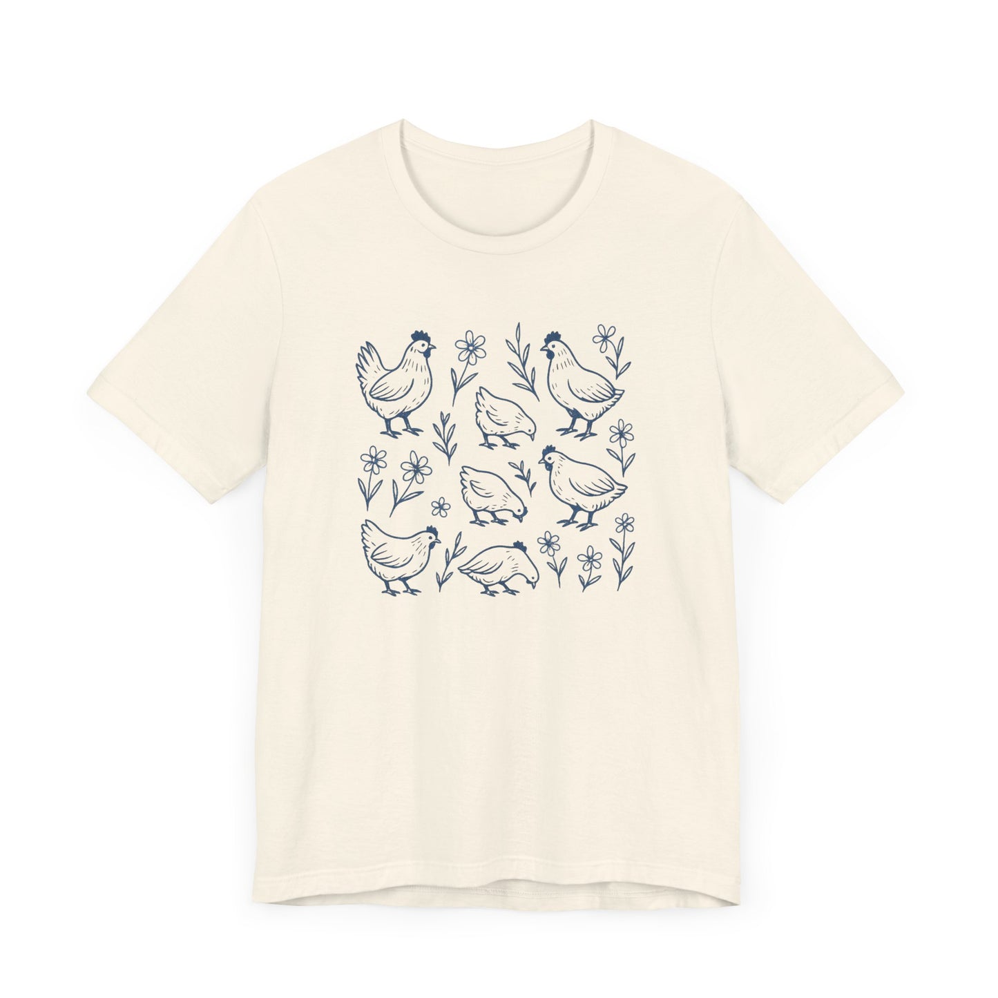 Chickens Floral T-Shirt | Garden T-Shirt- Unisex Fit