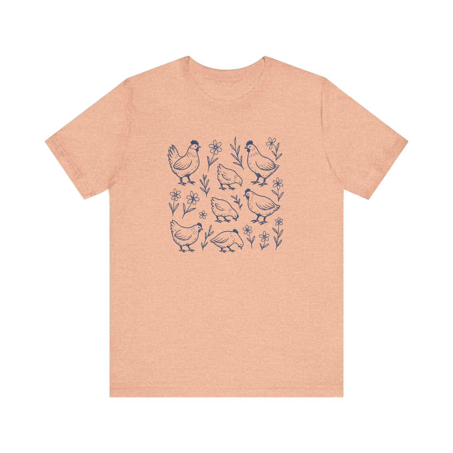 Chickens Floral T-Shirt | Garden T-Shirt- Unisex Fit