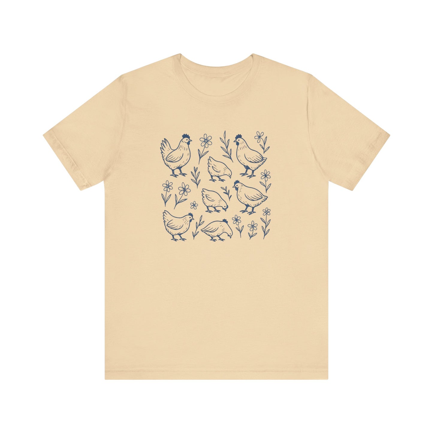 Chickens Floral T-Shirt | Garden T-Shirt- Unisex Fit