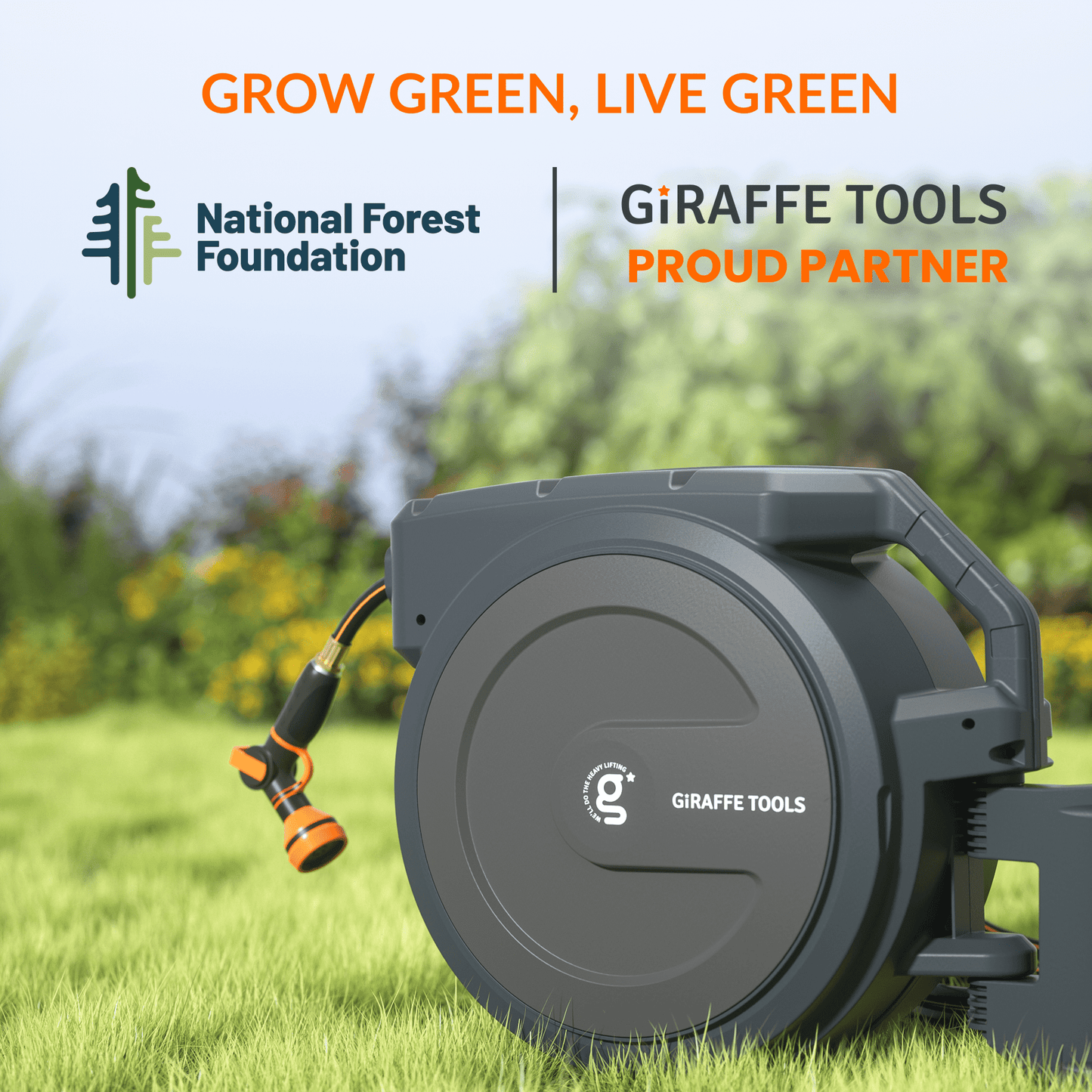 Retractable Garden Hose Reel-1/2in-130ft