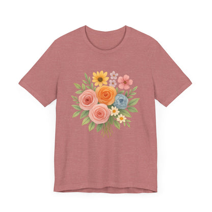 Watercolor Bouquet T-Shirt | Garden T-Shirt- Unisex Fit