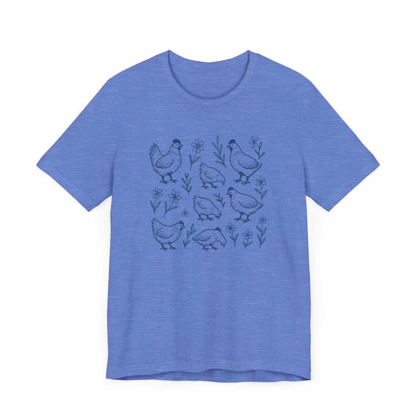 Chickens Floral T-Shirt | Garden T-Shirt- Unisex Fit