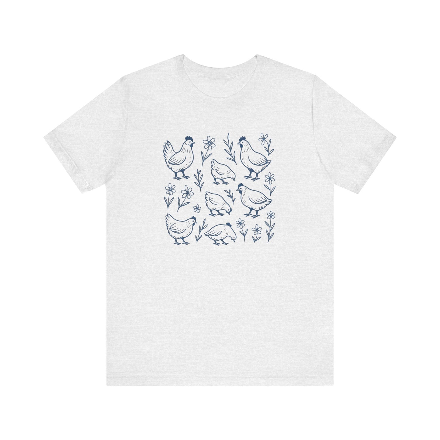 Chickens Floral T-Shirt | Garden T-Shirt- Unisex Fit
