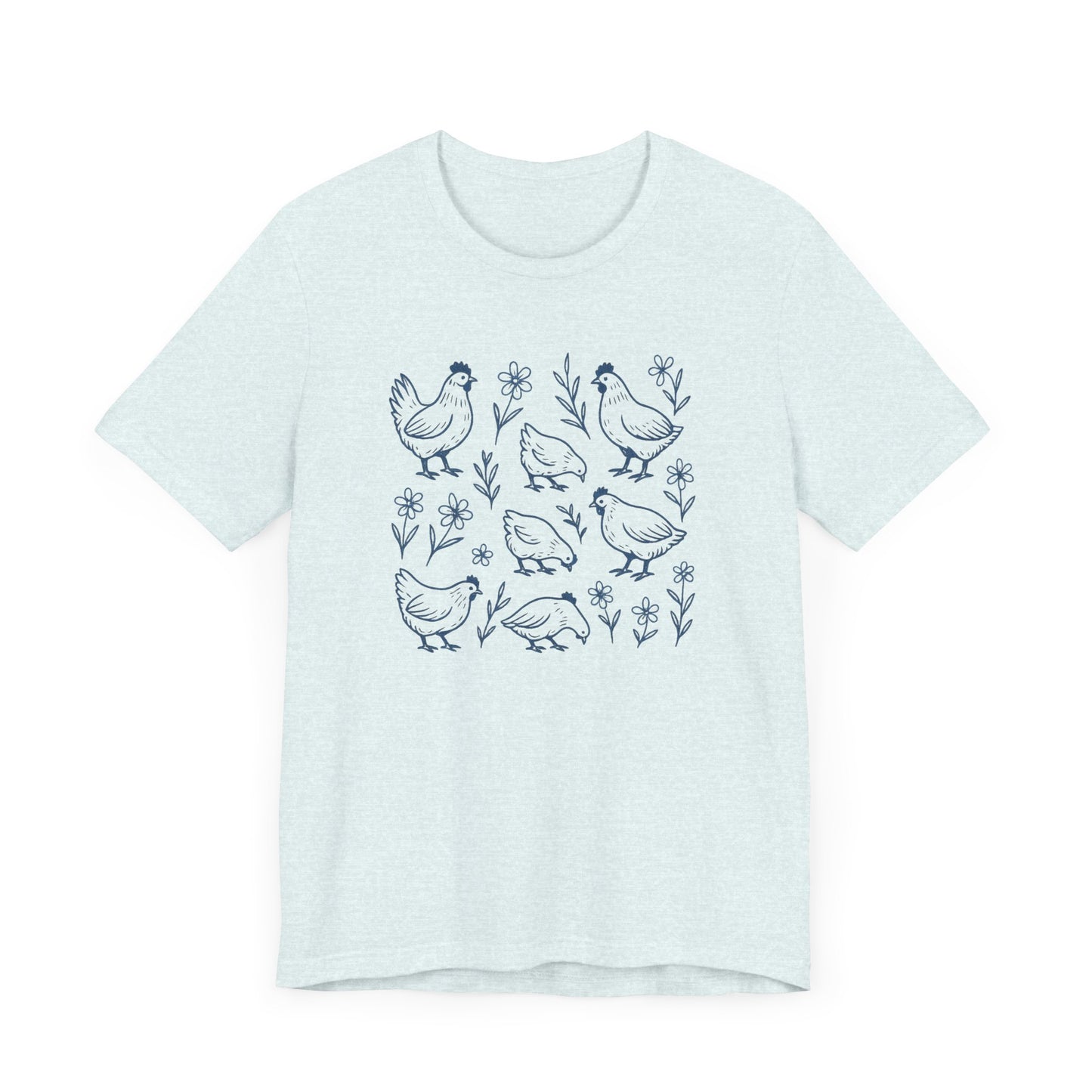 Chickens Floral T-Shirt | Garden T-Shirt- Unisex Fit