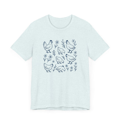 Chickens Floral T-Shirt | Garden T-Shirt- Unisex Fit