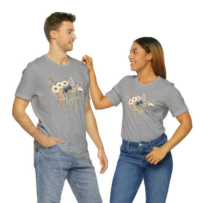 Antique Watercolor Wildflower Bouquet - Unisex Bella Canvas