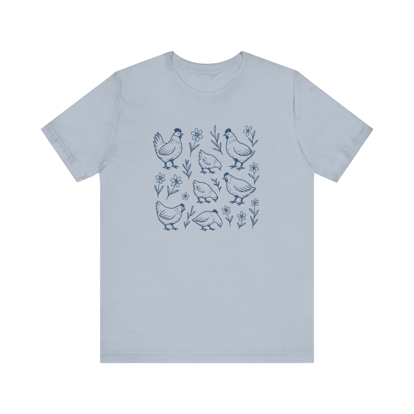 Chickens Floral T-Shirt | Garden T-Shirt- Unisex Fit