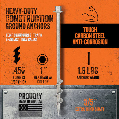 Ground Grabba Commercial Grade 18" Anchors (450mm) - 2 Pack