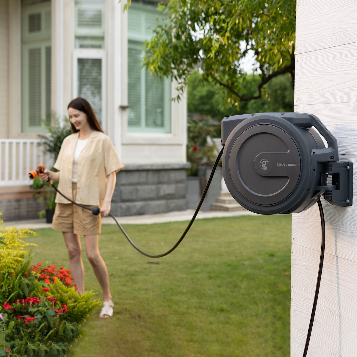 Retractable Garden Hose Reel-1/2in-78ft