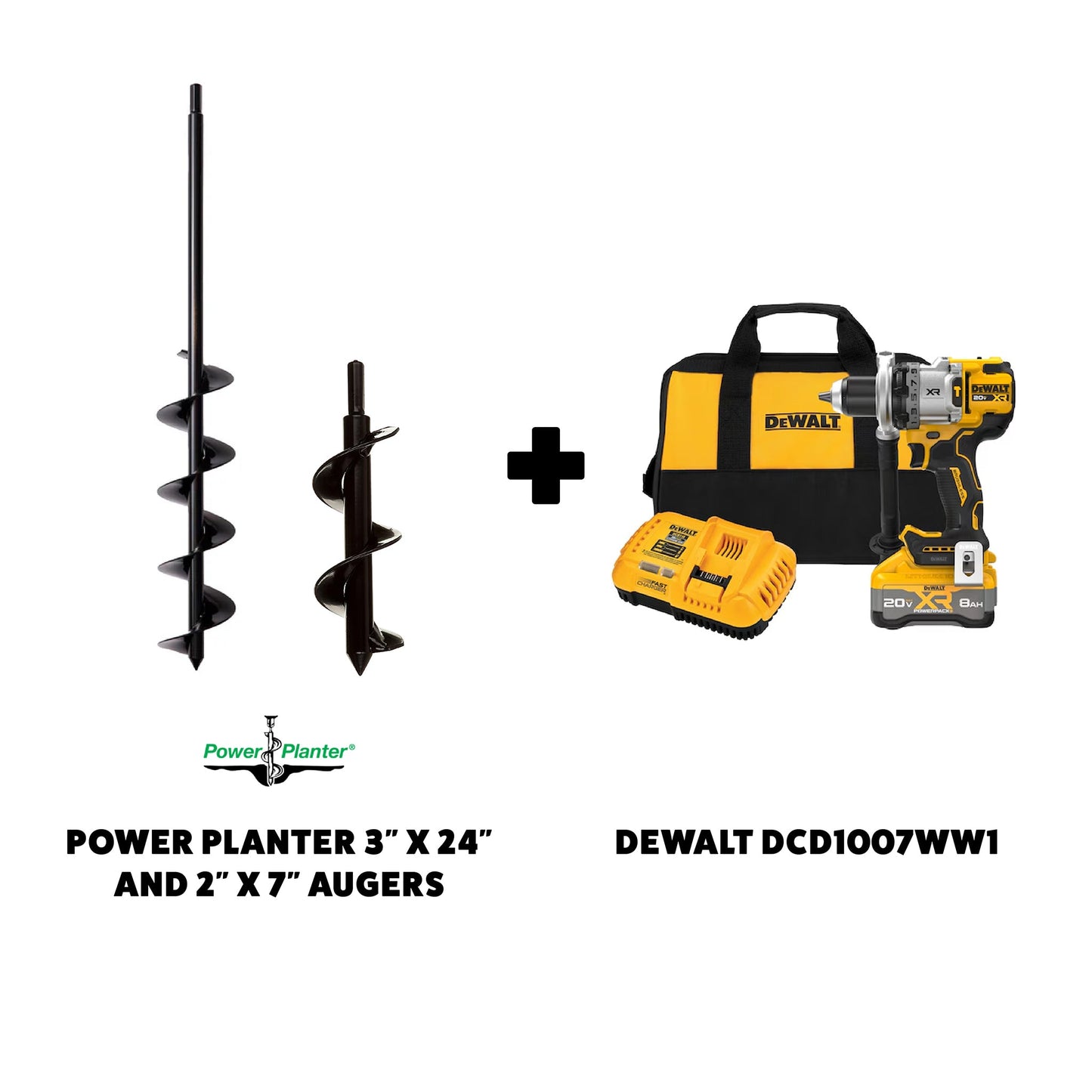 Easy Dig Gardener Starter Complete Bundle (2"x 7", 3"x 24" and DEWALT DCD1007WW1 20V MAX* XR®)