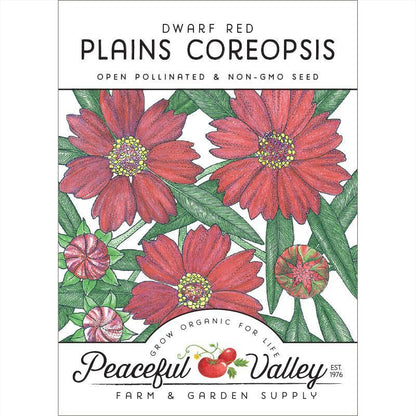 Coreopsis, Dwarf Plains Red (pack)